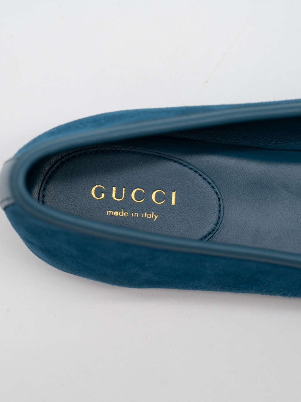 size 37.5G 7.5 US Gucci Horsebit Ballet Flats Blue Suede Mary Jane - Picture 9 of 12